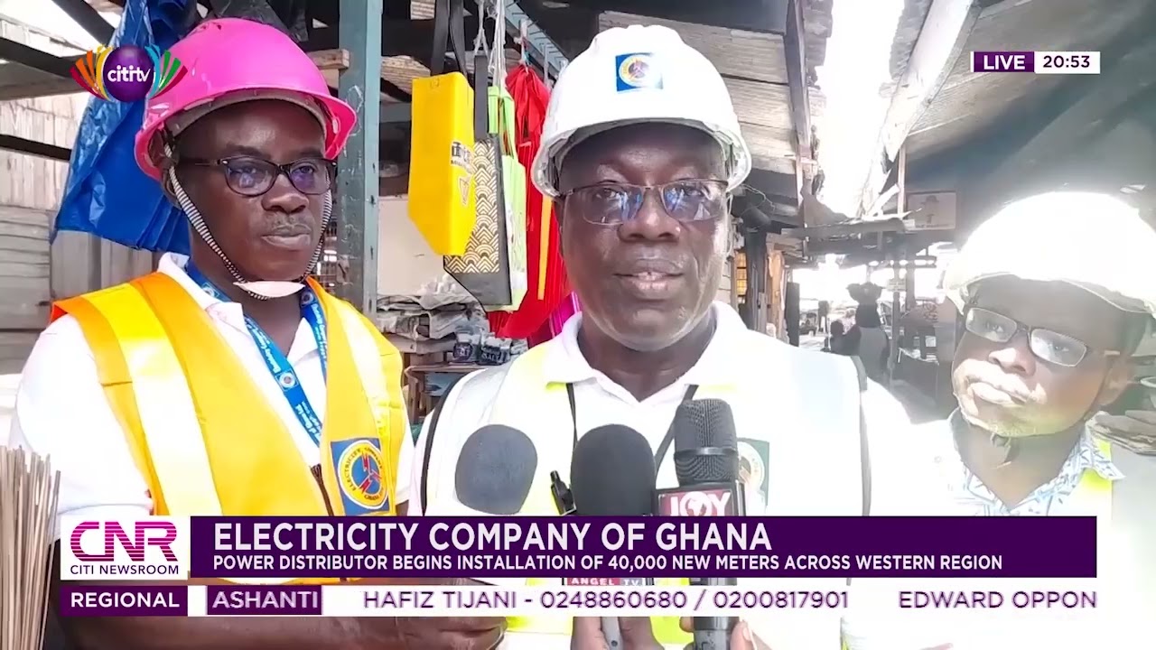 Electricity Company of Ghana begins installation of 40,000 metres across Western Region