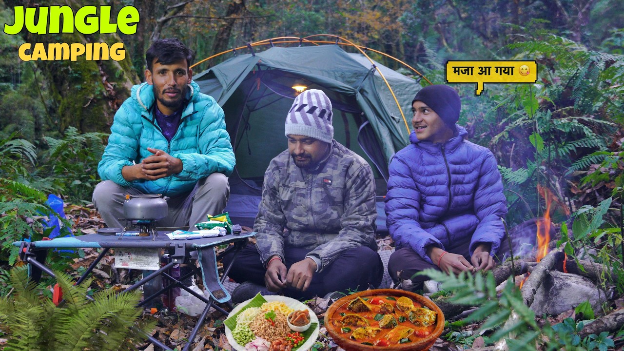 Winter Group Camping In Rainforest | Group Camping & Cooking in Uttarakhand Forest | Tejas Camping