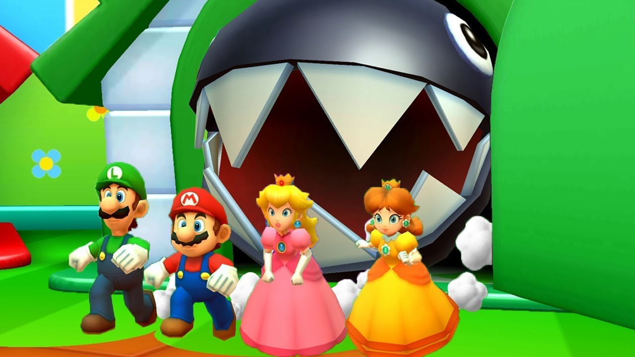 Mario Party Star Rush MiniGames - Luigi Vs Mario Vs Peach Vs Daisy (Master CPU)