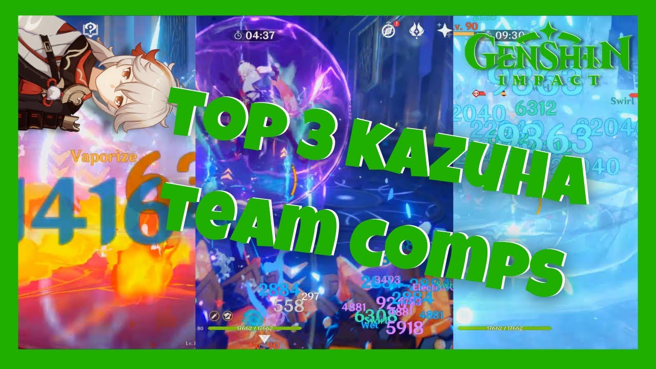 My Top 3 Kazuha Team Comps (Vaporize, Freeze, Electro-Charged) - Genshin Impact