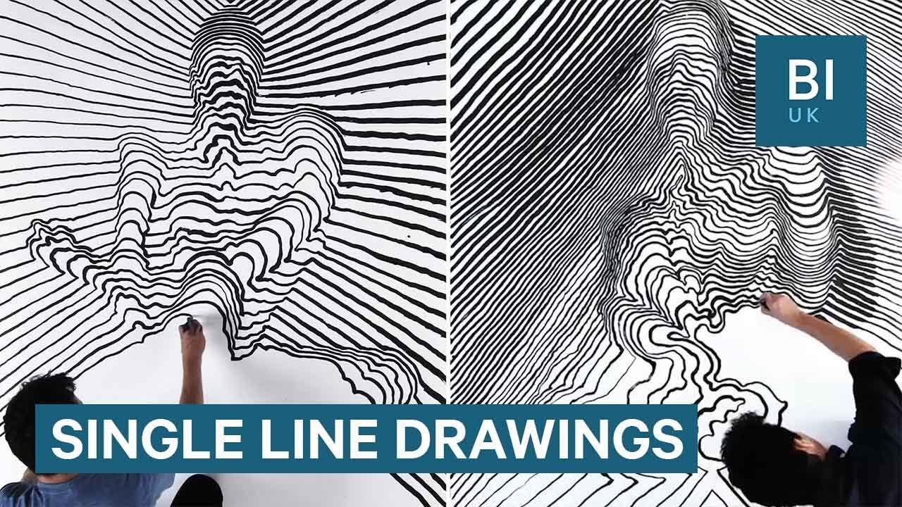 This artist creates 3D paintings using single lines of paint