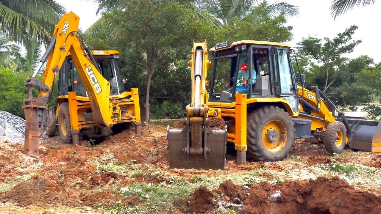 JCB 3DX and 3DX Super 4x4 Double JCB Action 🔥 Ultimate Digging & Breaking Work Column Box for home 