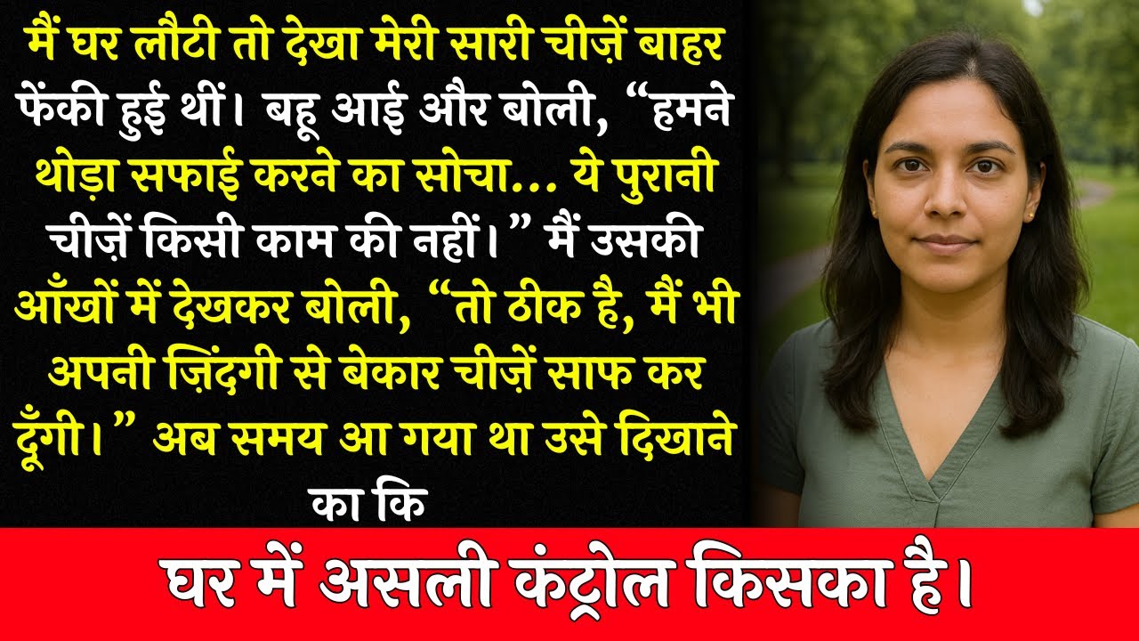 मेरी बहू ने मेरा सामान आँगन में फेंक दिया और बोली— ‘ये सब कूड़ा है!’… लेकिन फिर मैंने उसे...