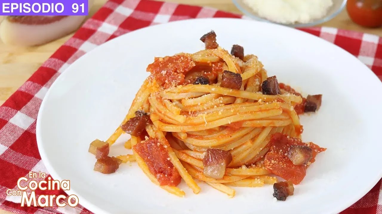 Pasta amatriciana receta italiana original - Spaghetti a la amatriciana
