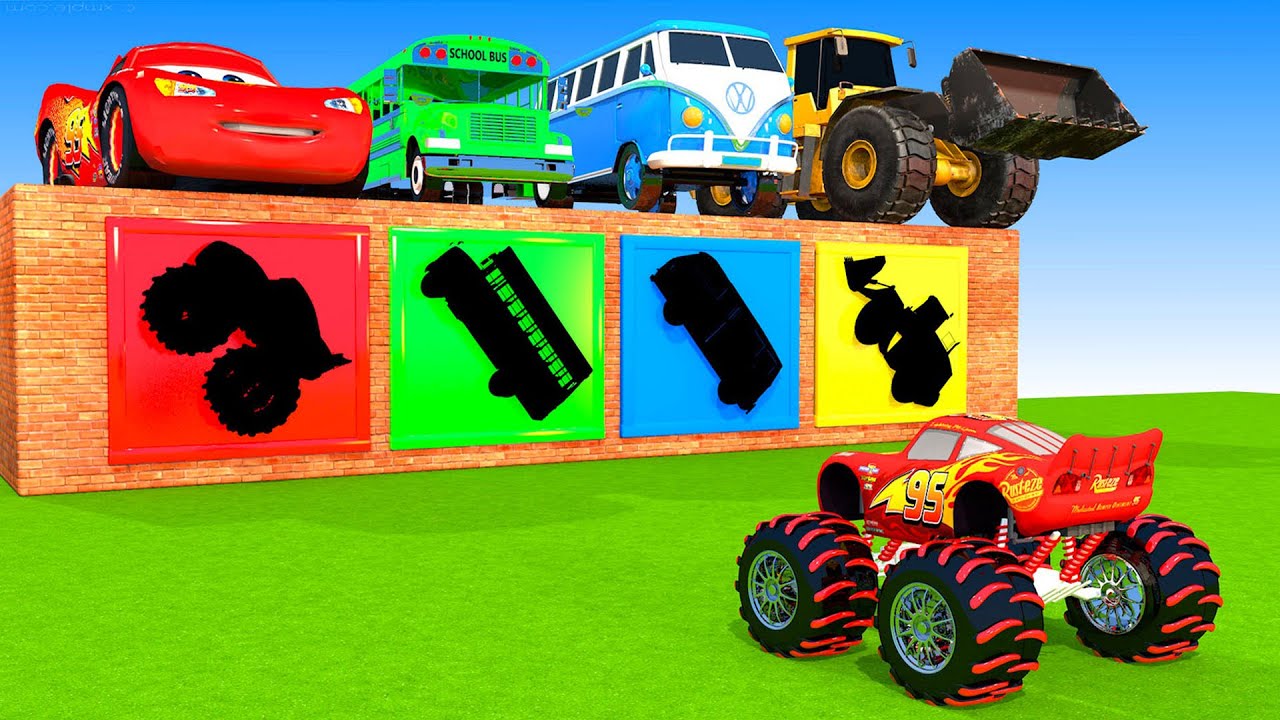 Choose The Right Door With McQueen, AUDI, LAMBORGHINI, MAYBACH, POLICE CARS, JCB 3D Vehicles Game