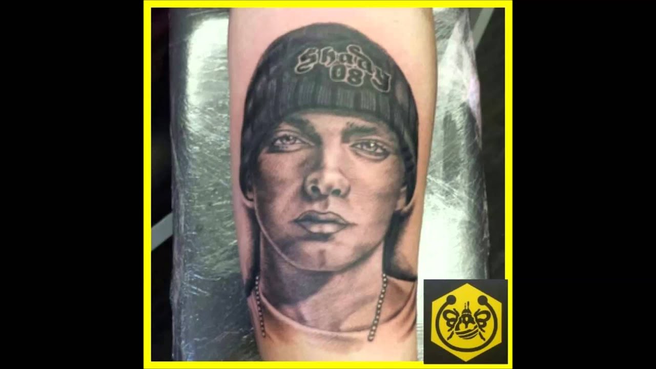 Tattoos by Liam Bee at Bee Tattooed Stockport #blackandgrey#portrait#realism#sleeve#eminem#themoods