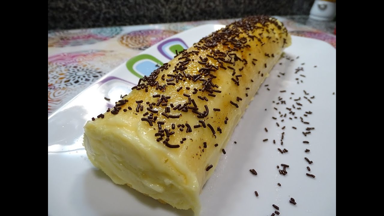 Brazo de gitano de crema sin gluten