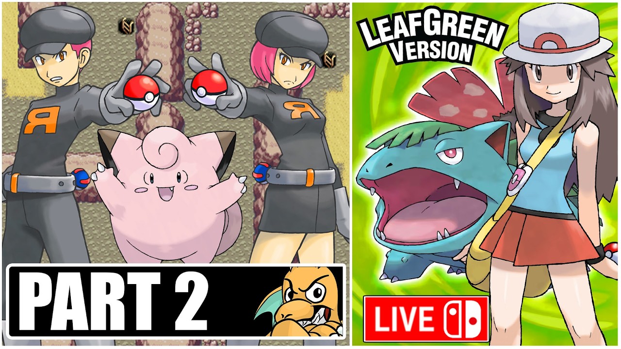 Pokemon Leafgreen Nuzlocke Switch Part 2 - Mt. Moon and Clefairy!