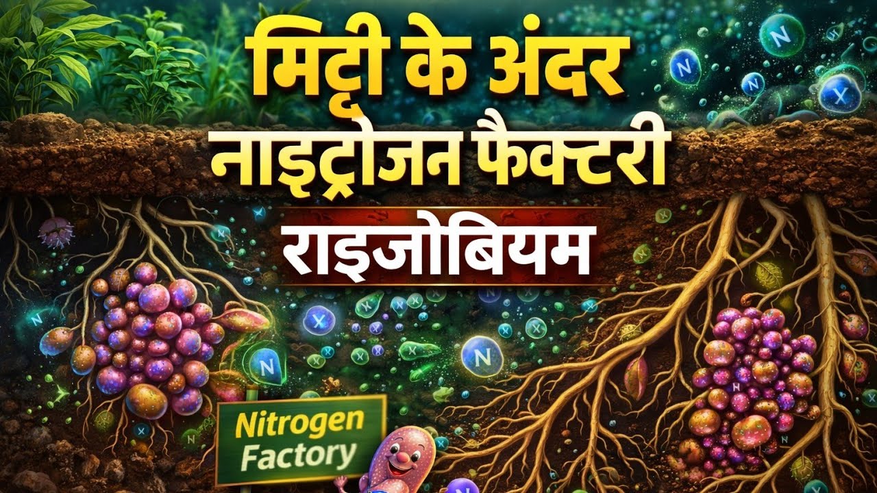 मिट्टी के अंदर नाइट्रोजन फैक्ट्री! जानिए राइजोबियम का कमाल 🌱 