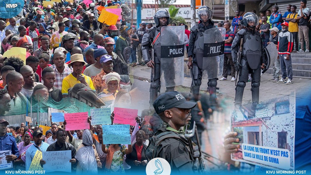 RDC-AFC/M23 : MANIFESTATION DE MILLIERS D’HABITANTS À GOMA APRÈS UNE ATTAQUE DE DRONE DES FARDC