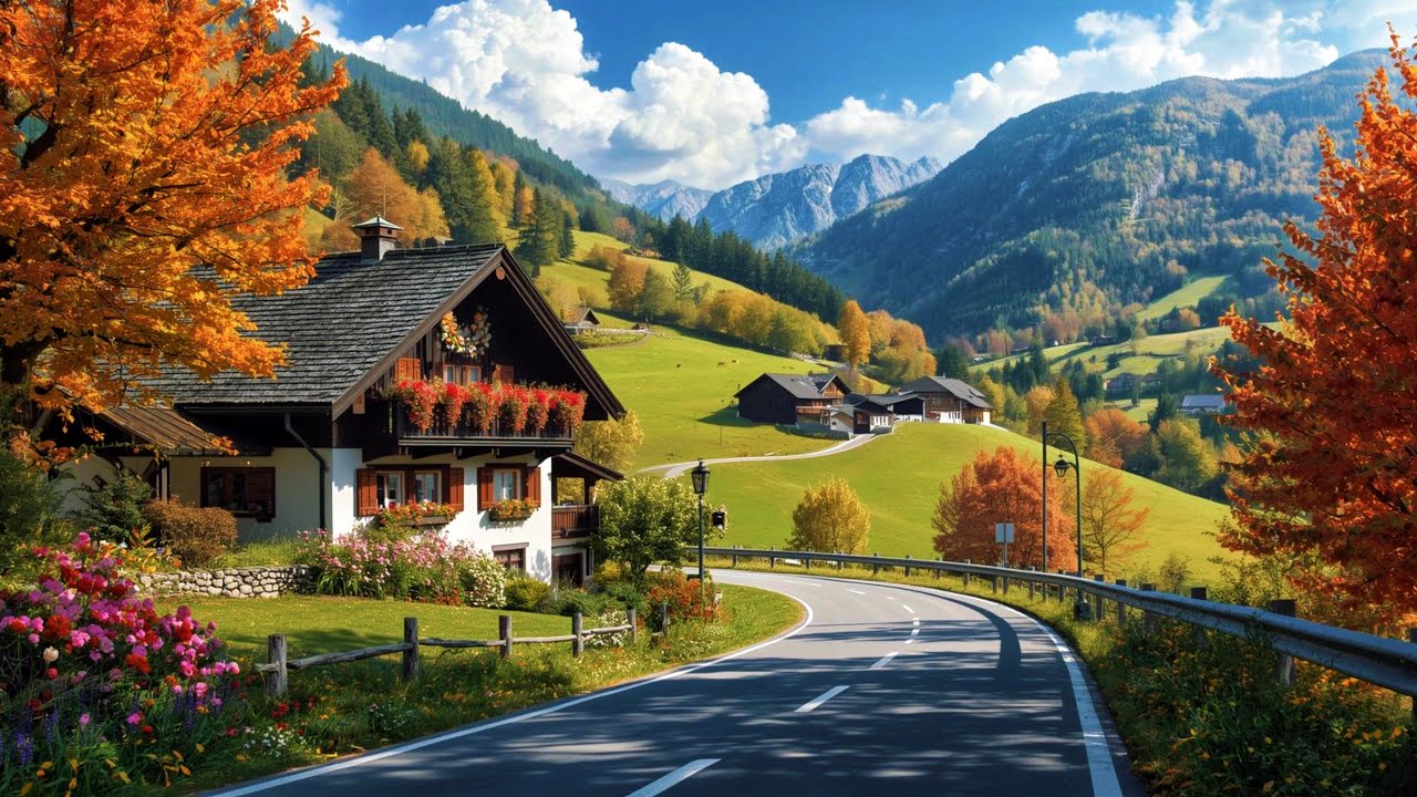 Осеннее вождение в Швейцарии🇨🇭Швейцарская деревня Бриенц 🍁