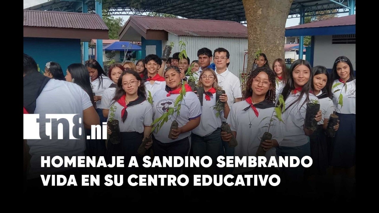 Estudiantes honran a Augusto C. Sandino con reforestación y actividades culturales
