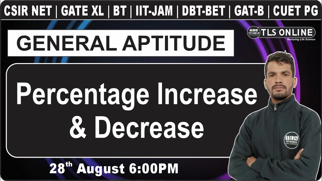 CSIR NET LIFE SCIENCES Dec'2024' | General Aptitude | Percentage Increase & Decrease | Sanjay Singh