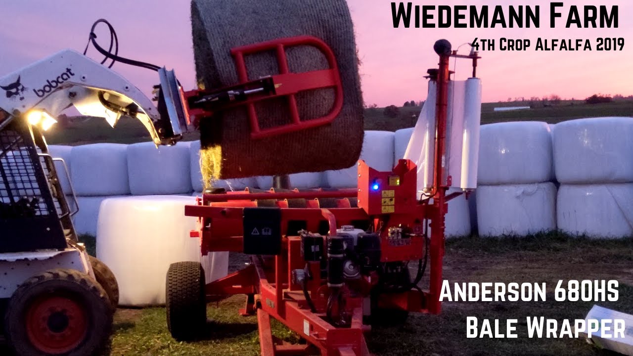 Wiedemann Farm - Western Wisconsin - 4th Crop Alfalfa 2019 - Anderson 680HS Bale Wrapper