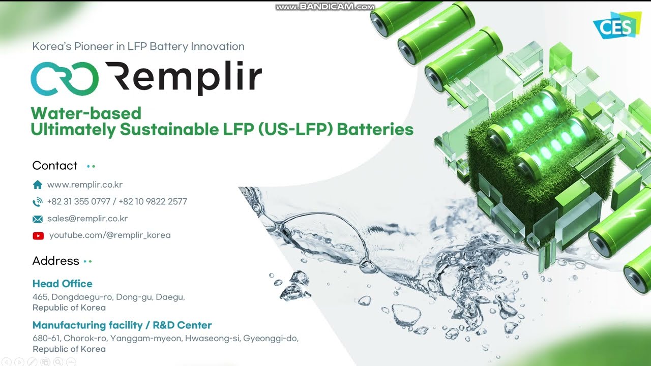 [Remplir Inc][English] Water-based Ultimately Sustainable LFP Batteries for CES 2026
