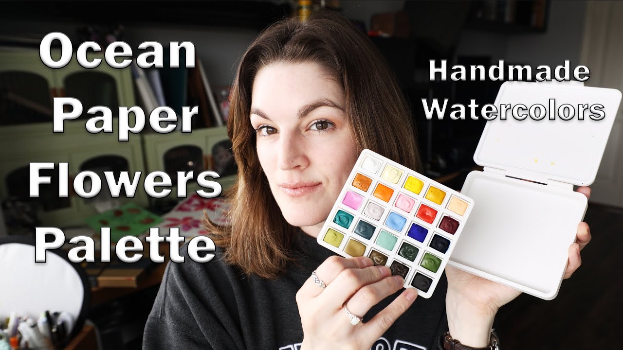NEW! Ocean Paper Flowers Palette - Handmade Watercolors from Hawaii