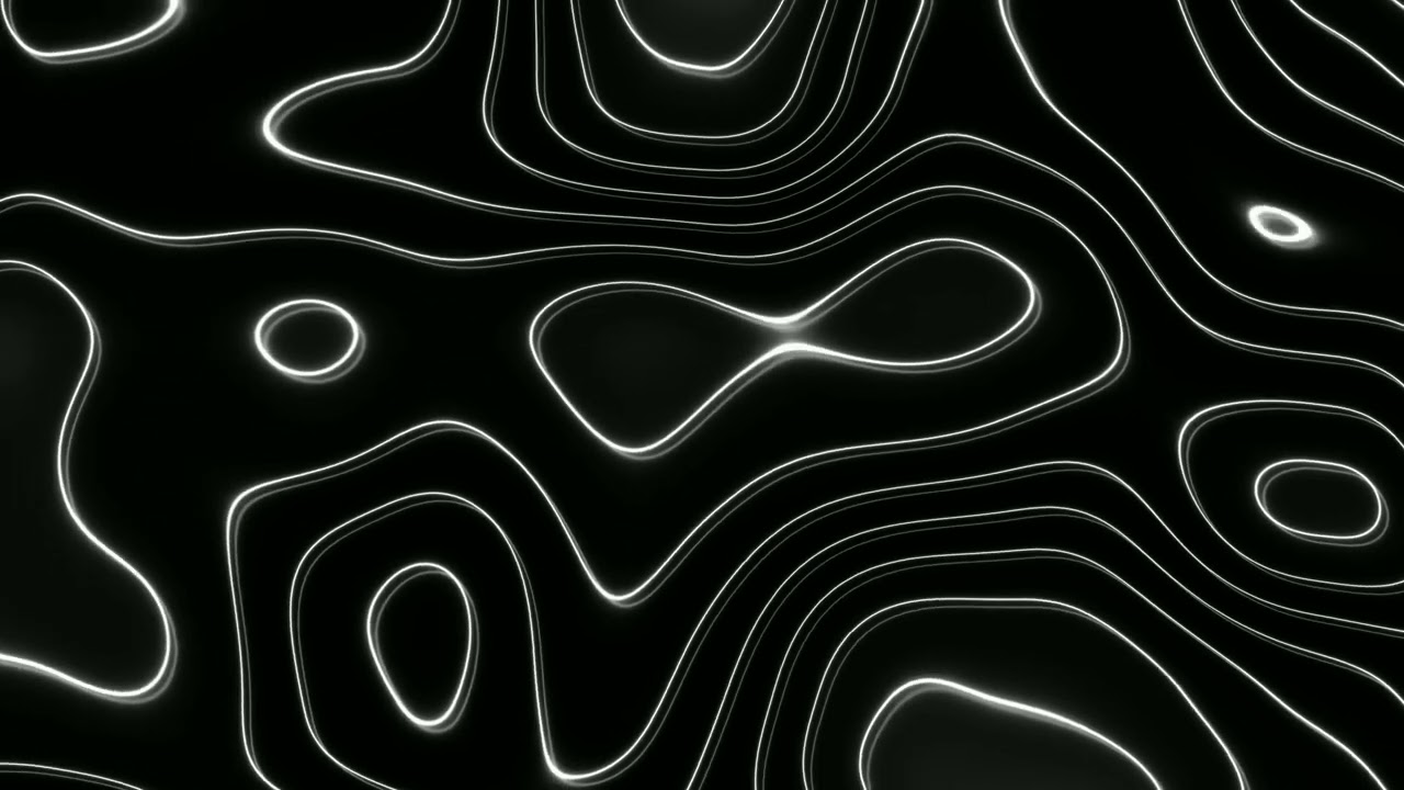 Abstract Black and White Neon wave pattern| Height Map Footage | 2 hours 4k Background