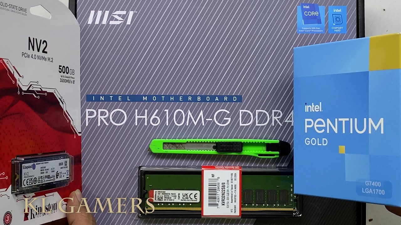 intel Pentium GOLD G7400 msi PRO H610M-G DDR4 Kingston NV2 Everyday Speedrun Desktop PC Build