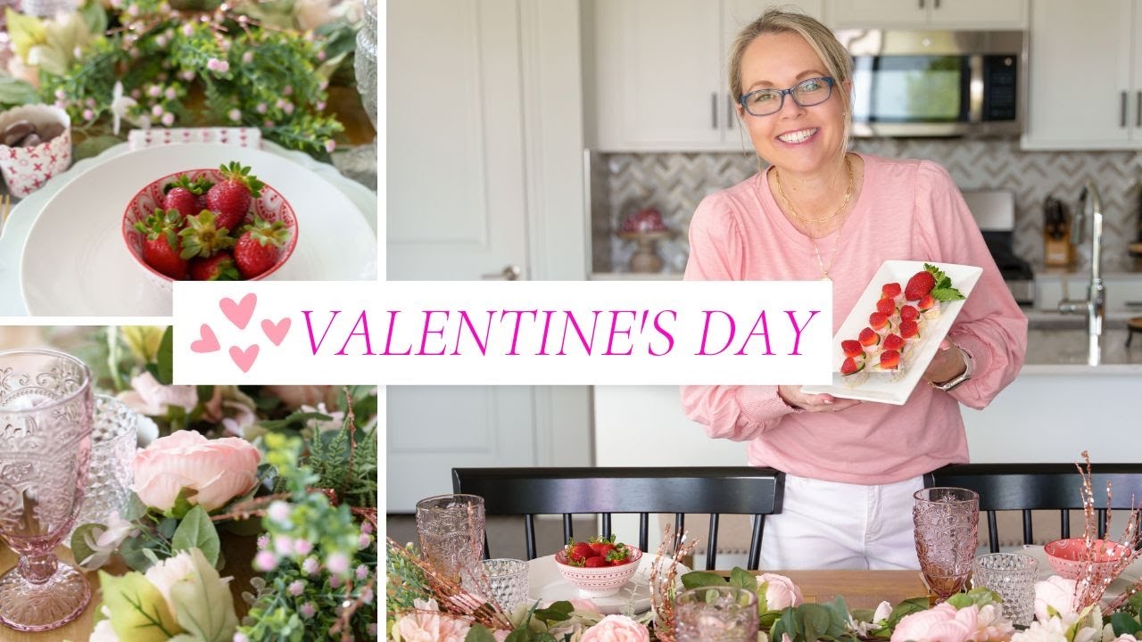Valentine's Day Tablescape | Spring Table Decor | Galentine's Day | How to set a Festive Tablescape