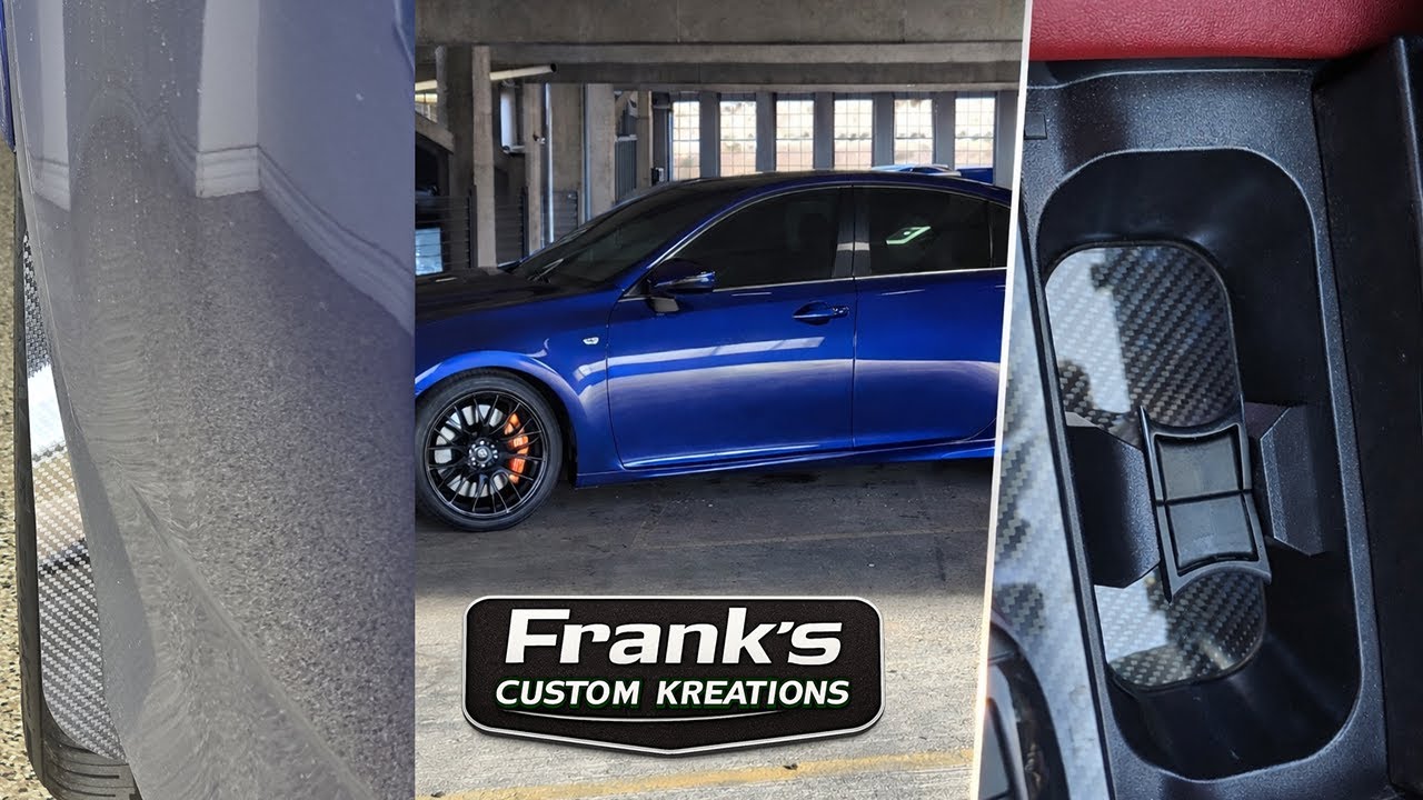 Установка карбоновых брызговиков и накладок на подстаканники для Lexus GS-F - Franks Custom Kreat...