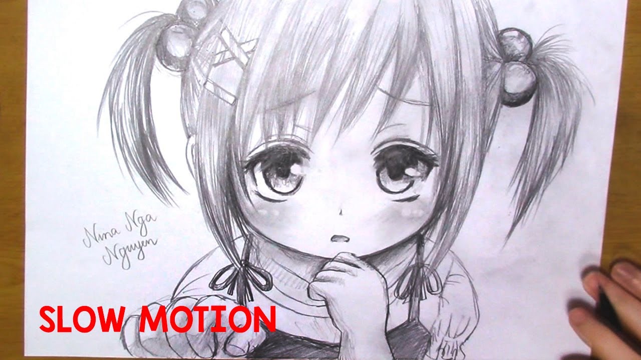 How to Draw a Cute Loli Anime Girl [Slow Motion - easy]