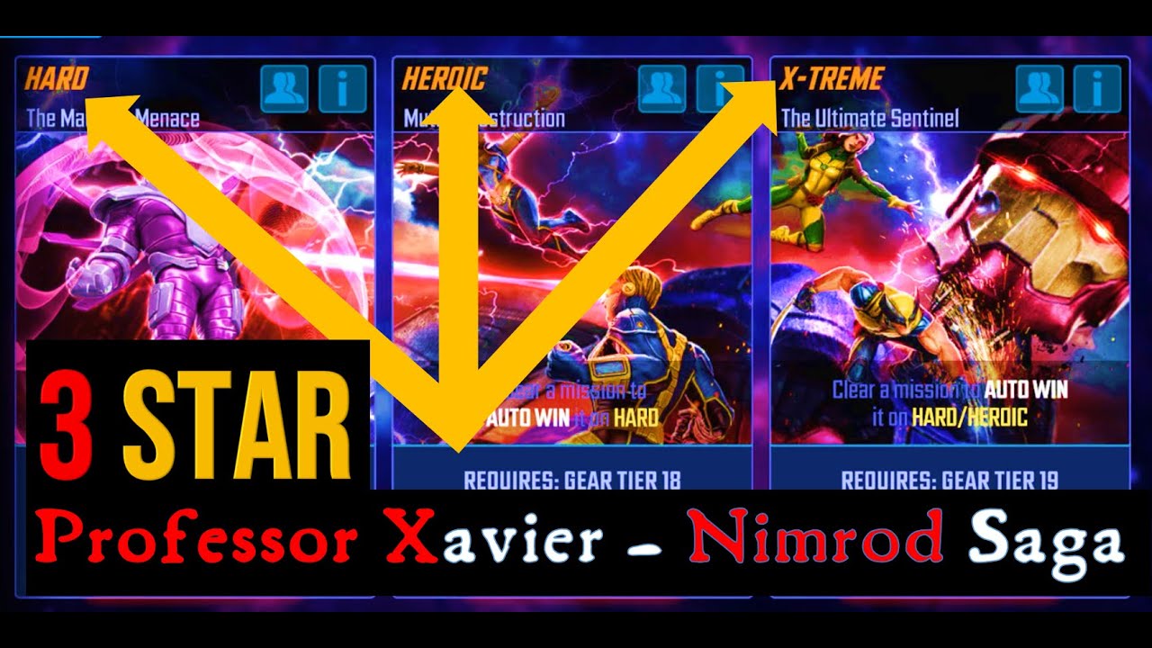 Professor Xavier Saga - Nimrod (Hard, Heroic, Xtreme) - Marvel Strike Force @if2pgames