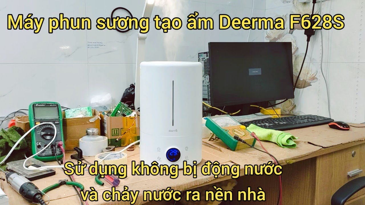 Máy phun sương tạo độ ẩm Deerma F628s, cách sử dụng không bị động nước và chảy nước ra nền nhà.