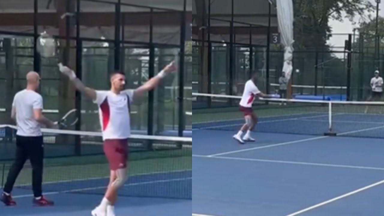Tennis - ATP 2024 - Novak Djokovic practicing in Belgrade before playing in Shanghai