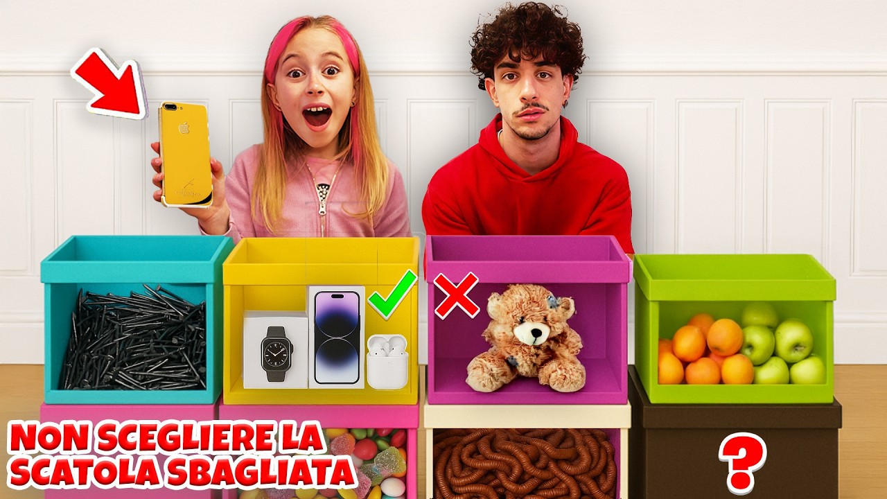 NON SCEGLIERE LA SCATOLA SBAGLIATA CHALLENGE CON GIORGIA E PAPÀ SALVO! *100 SCATOLE MISTERIOSE*