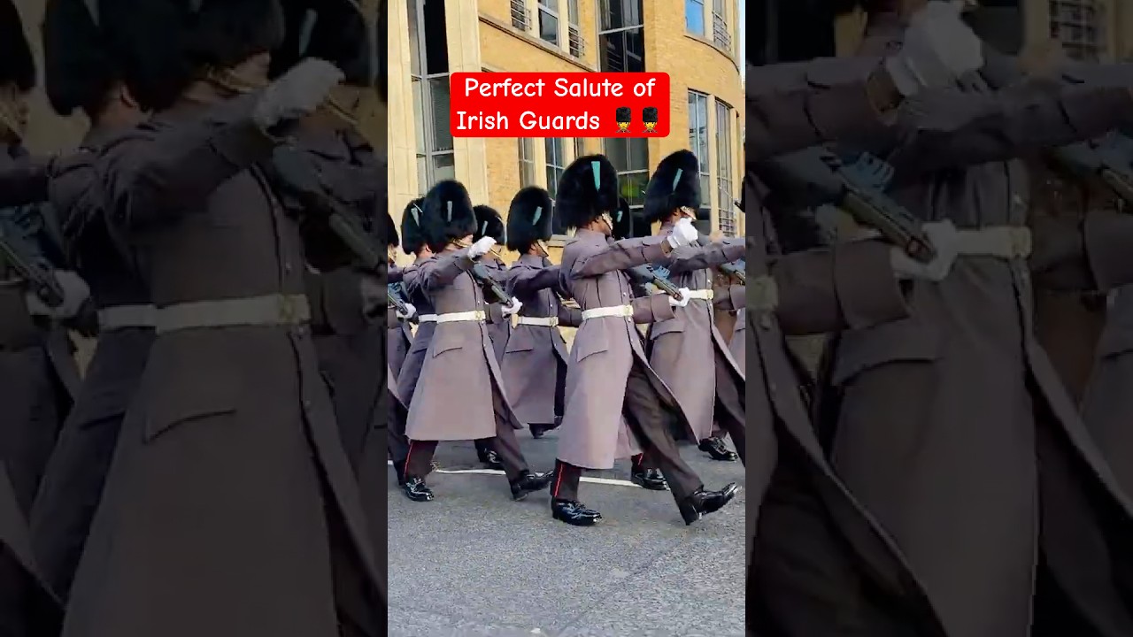 PERFECT SALUTE. WINDSOR CASTLE GUARD with IRISH GUARDS NEW💂