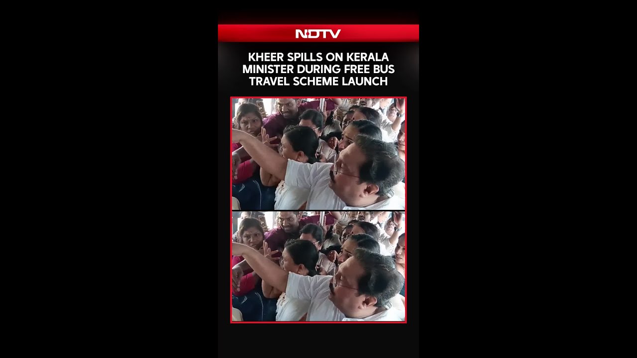Kerala News | Kheer Spills On Kerala Minister's Head During KSRTC Free Travel Scheme Launch