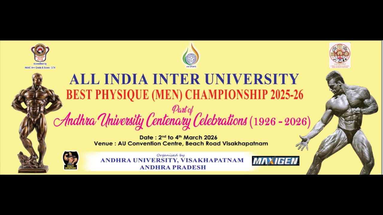 All India Inter University Best Physique Men Championship 2025-26 at AU, Visakapatnam, AndhraPradesh