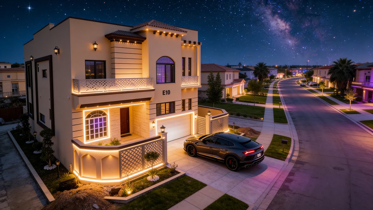 8.5 Marla Designer BRAND NEW CORNER UK THEMED House For Sale in Bahria Islamabad