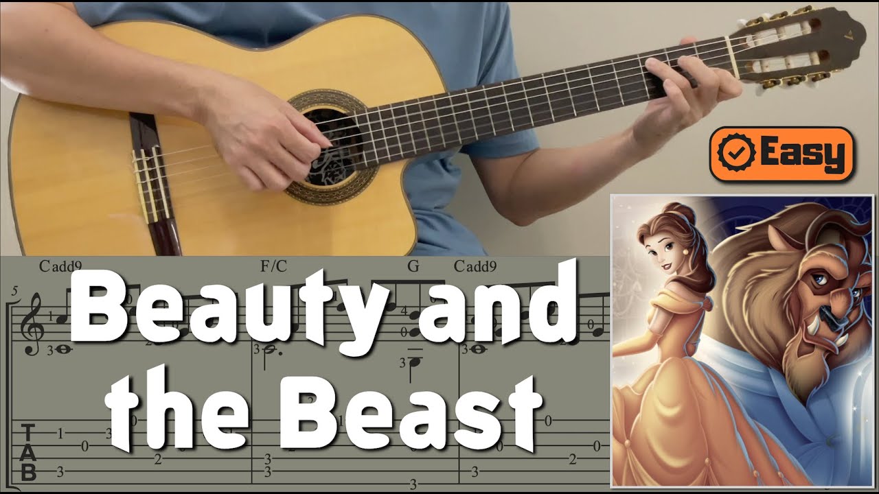 Beauty and the Beast (Easy Guitar) [Notation + TAB]