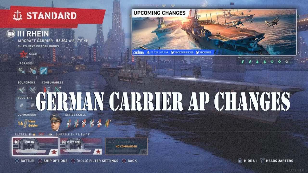 German CV Aircraft Carrier AP Bomb Changes  | World of Warships Legends