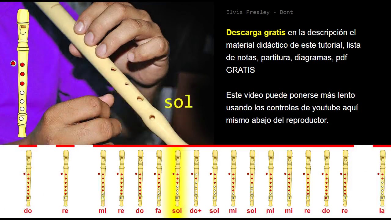 Tutorial Flauta Dulce Elvis Presley - Dont