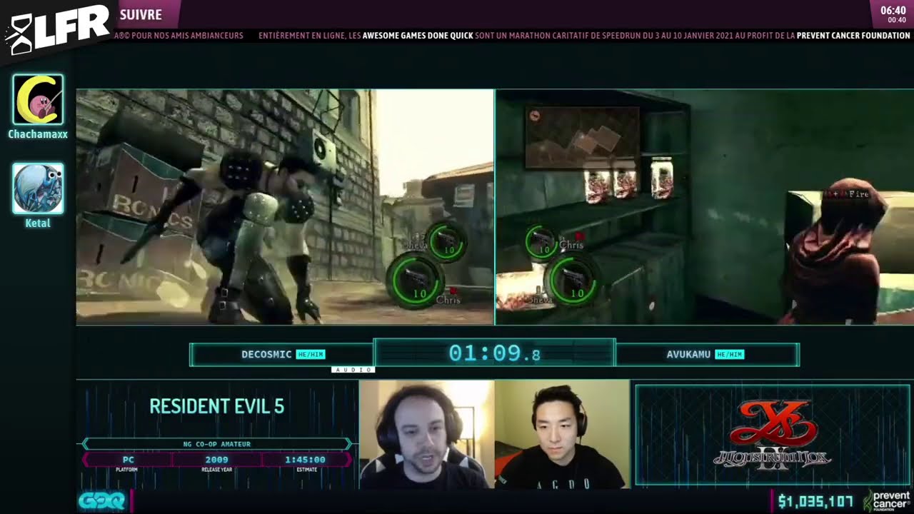 Resident Evil 5 en 1:42:07 (NG Co-op Amateur) [AGDQ2021]