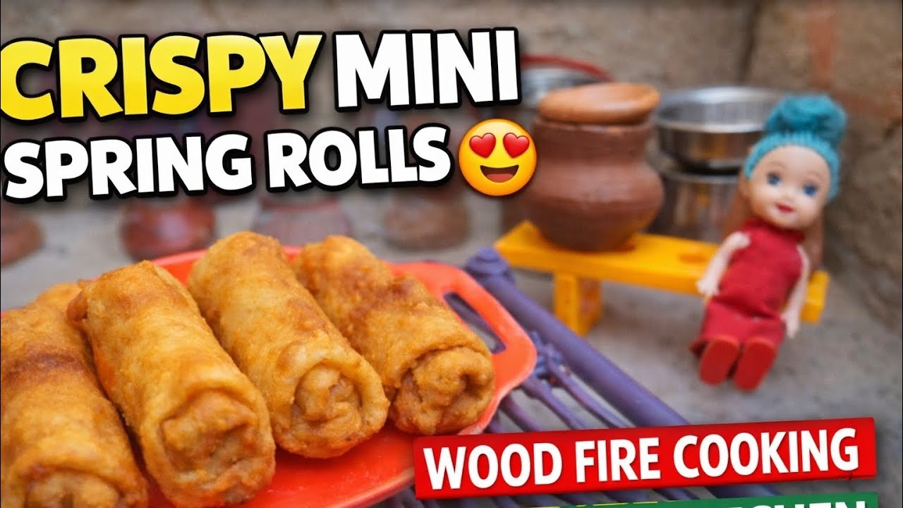 Crispy Mini Spring Rolls ASMR | Desi Mini Kitchen Cooking
