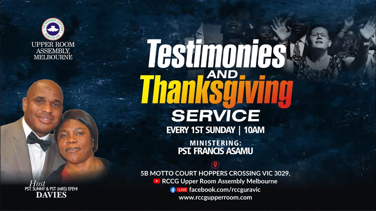 TESTIMONIES AND THANKSGIVING SERVICE -- PST FRANCIS ASAMU-- 01/02/2026