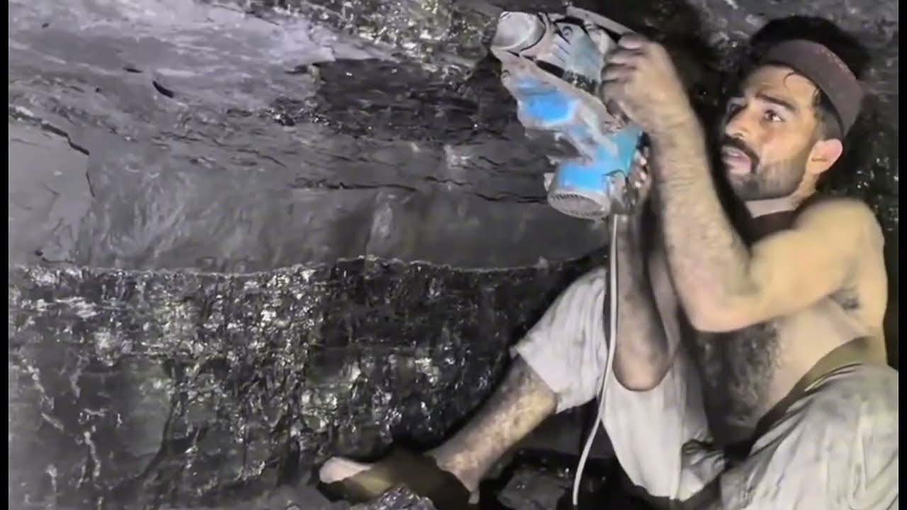 Coal Mine Blasting by Workers | Dangerous Mining Work