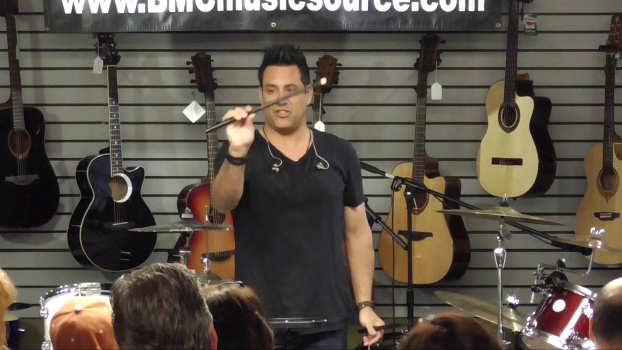 Holding the drum sticks