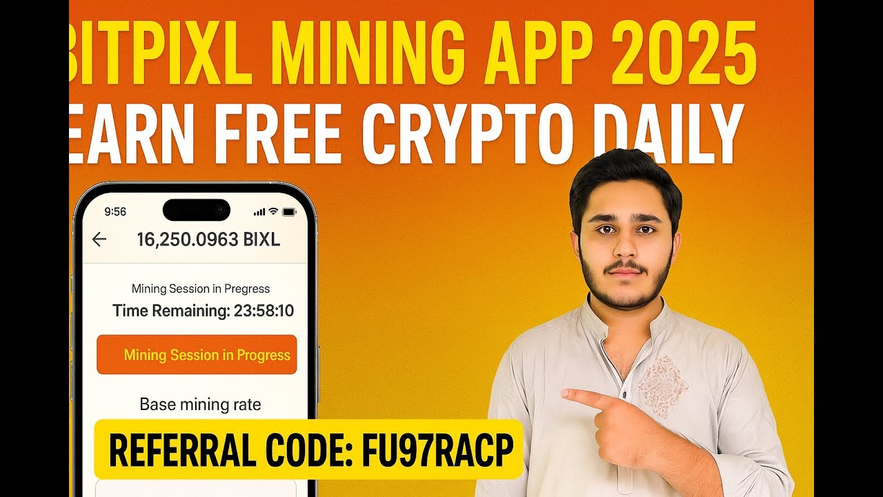 BitPixl Mining App 2025 | Earn Free Crypto Daily | Referral Code: FU97RACP