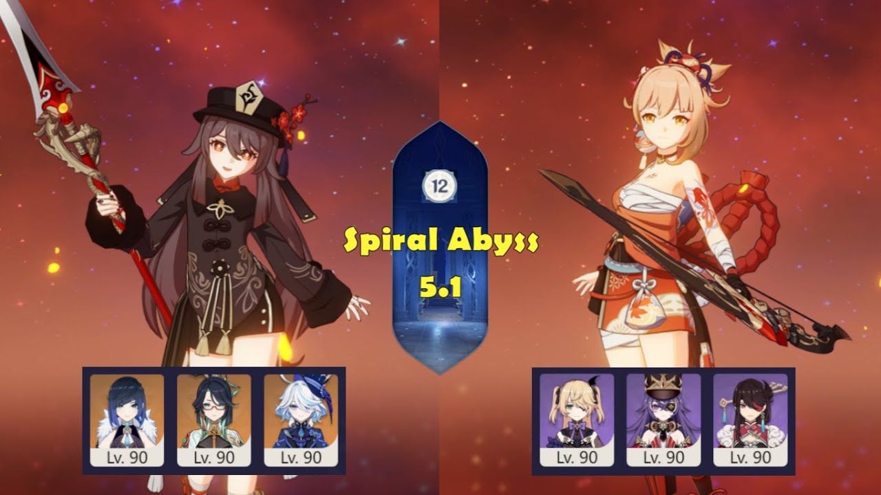 Hu Tao (Super plunge) | Yoimiya - Beidou (Overload Tank) - SPIRAL ABYSS 5.0/5.1