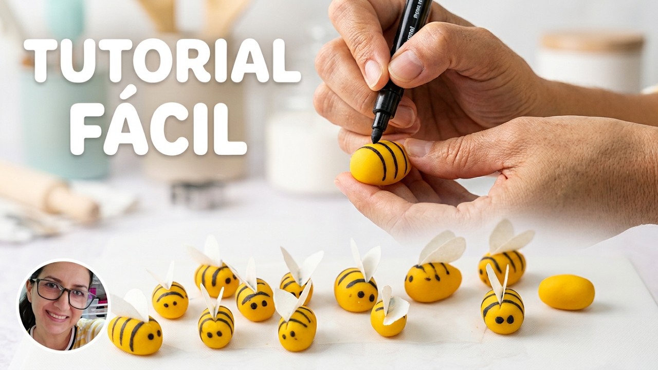 HAGAMOS ABEJITAS CON FONDANT, tutorial fácil