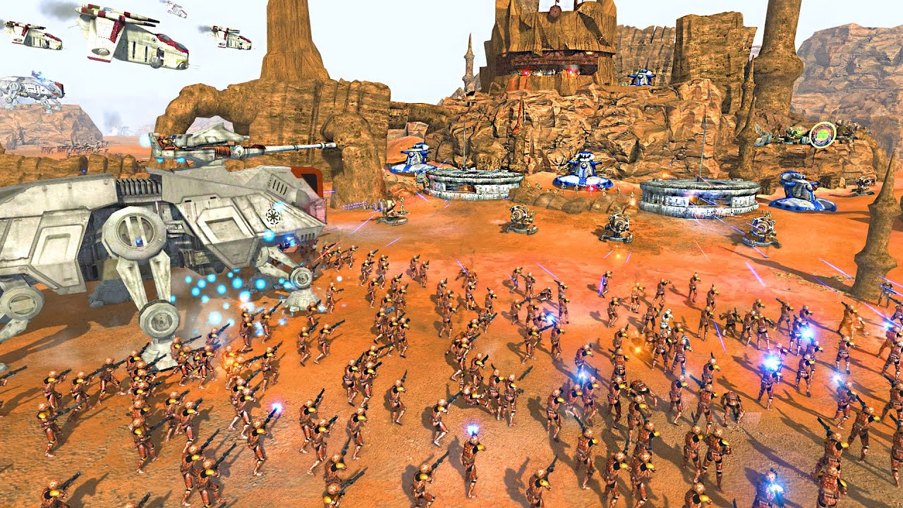 Clone Wars SIEGE of Geonosis SPIRE-FORTRESS! - Men of War: Star Wars Mod