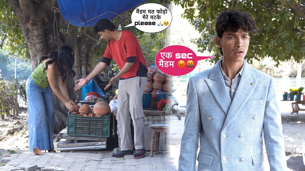 लड़की ने तोड़े गरीब के मटकें 🥹|| squad sachin