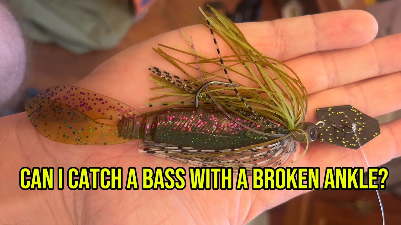 Can I catch a Bass with a Broken Ankle? - Super fun Chatterbait bite!!