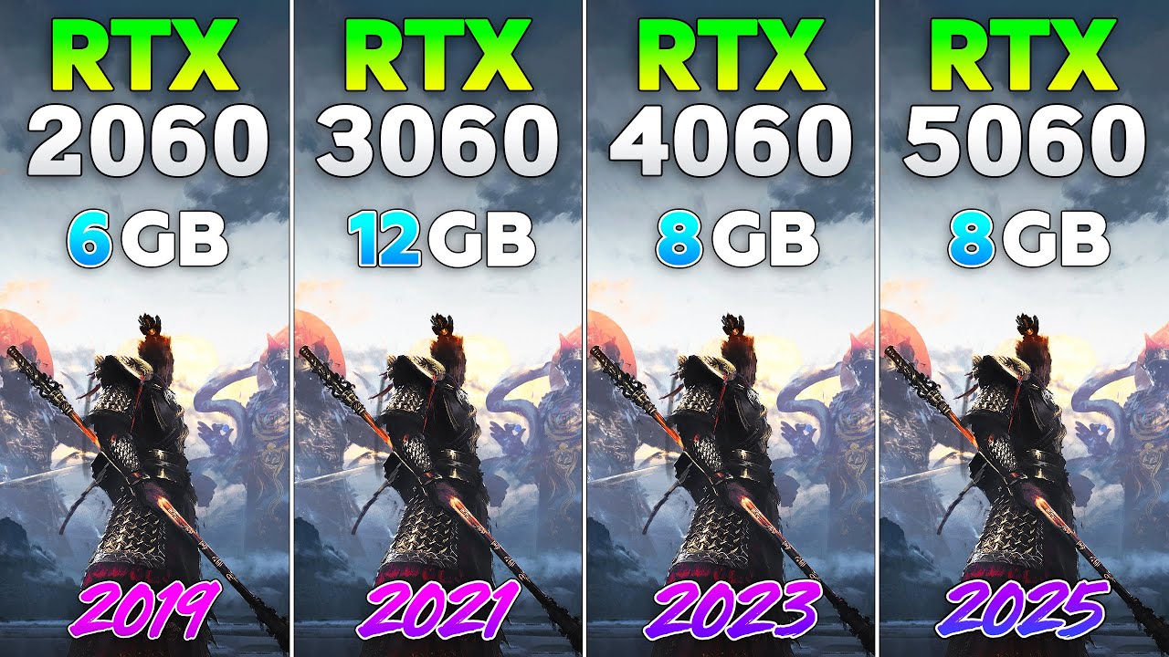 RTX 2060 vs RTX 3060 vs RTX 4060 vs RTX 5060 - Test in 10 Games