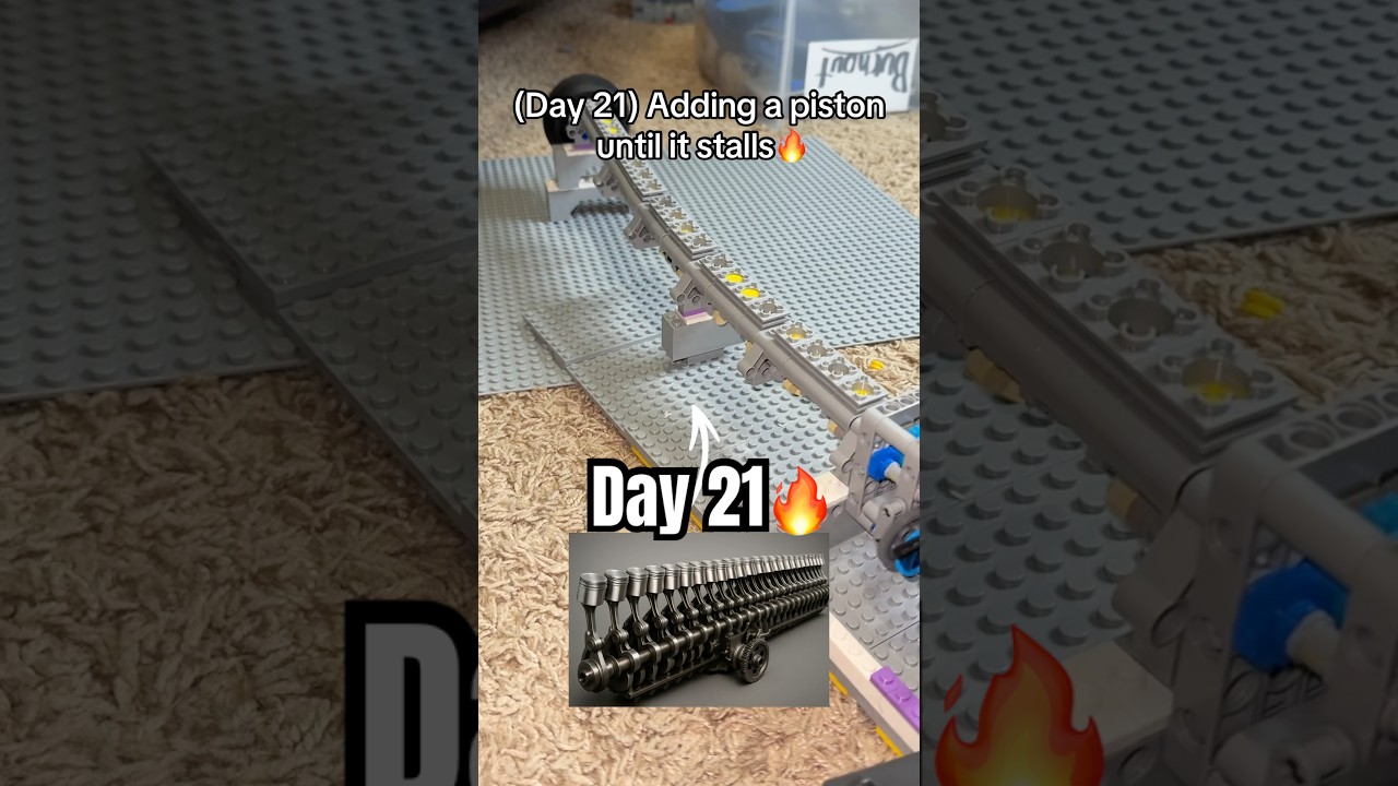 (Day 21) It&rsquo;s starting to curve↪️🔥#lego #legoengine