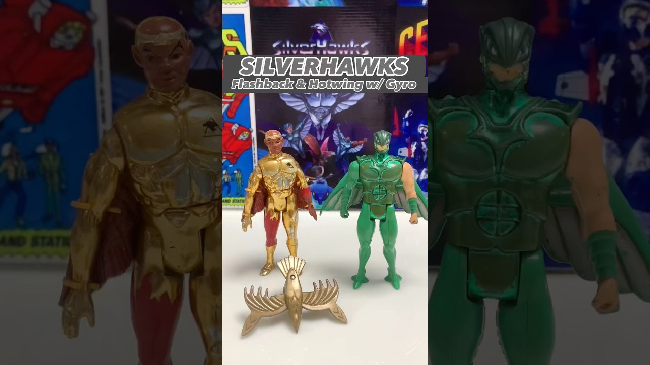 Vintage Kenner Silverhawks Flashback and Hotwing with Gyro #kenner #silverhawks #flashback #hotwing